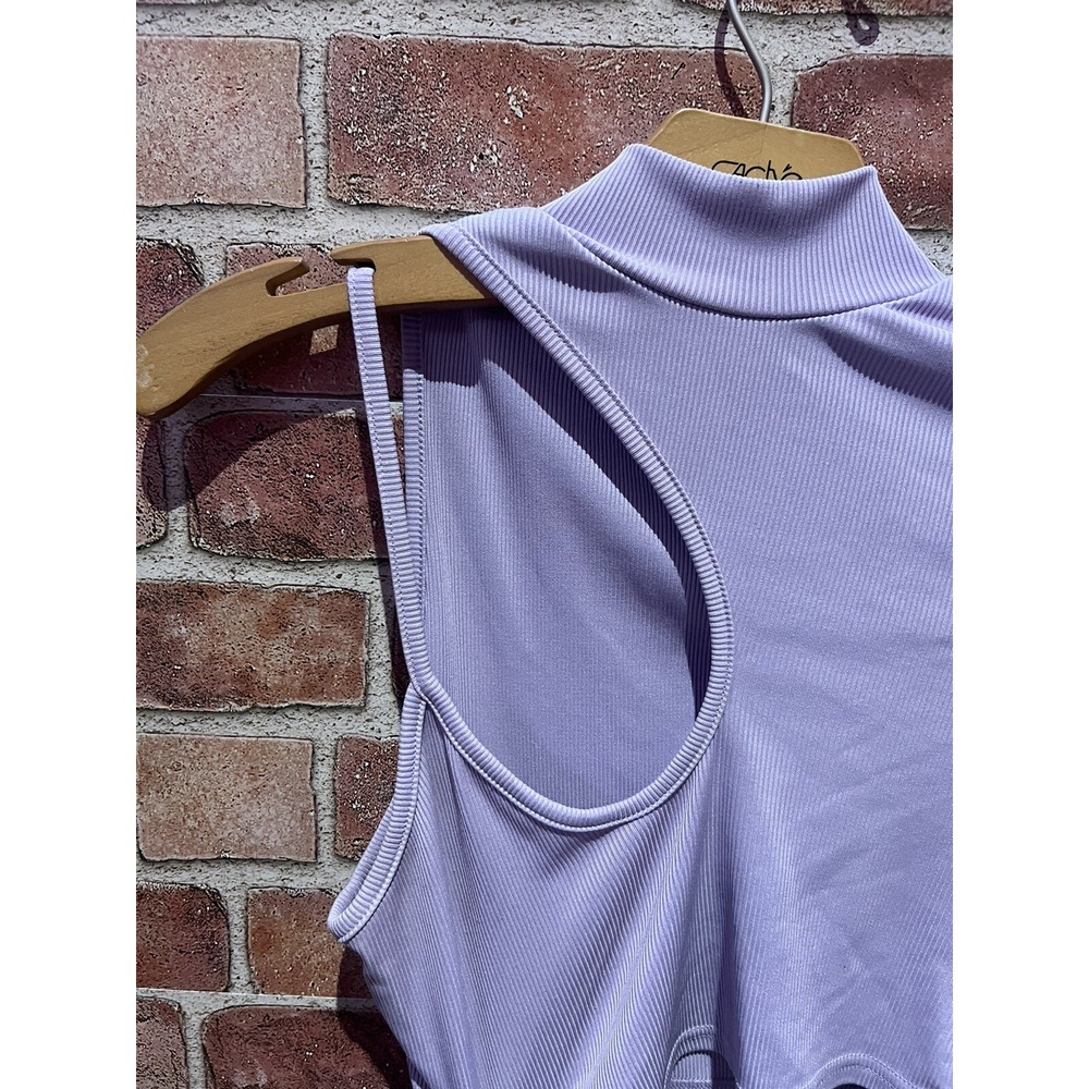 SHEIN Women's Sz M Light Purple Off The Shoulder Half Long Slv Tie Cropped Top - Picture 3 of 7